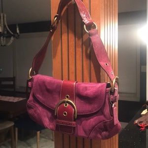 Coach Leather and Suede Shoulder Bag